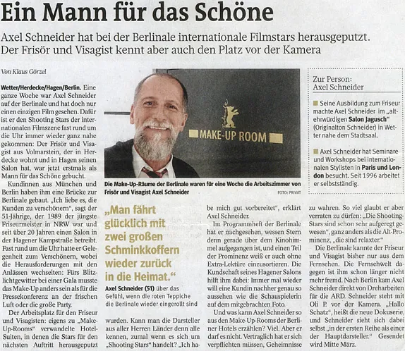 Zeitungsartikel Ein Mann für das Schöne